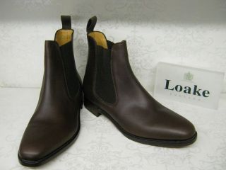 Mens Loake Hickstead Brown Waxy Leather Smart Chelsea Boots