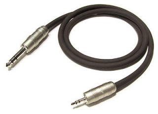 FT 1/8 TRS TO 1/4 TRS PRO PATCH CABLE 3.5MM MINI PIN JACK 2M 