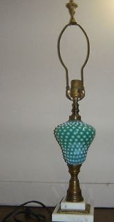 vintage green hobnail lamp marble base from canada time left