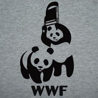 WWF PANDA BEAR wrestling shirt Retro Funny Cool t shirt XL grey