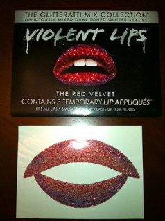VIOLENT LIPS The Red Velvet The Glitteratti Mix Collection Set of 3 
