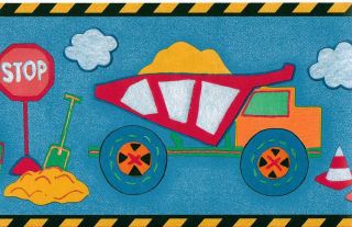 Toy Trucks for Boys Construction Equipment Sale$8 Wallpaper Border 