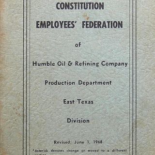 VTG 1968 Humble Oil & Refining co Employees Federation booklet 