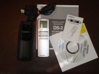 Olympus DS2 digital recorder includes usb cable, case, software 