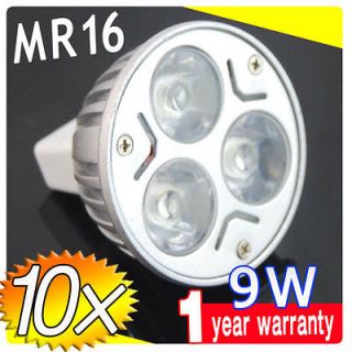 10pcs MR16 9W LED Spot Light Bulbs Lamp Warm white 12V 3×3W work 