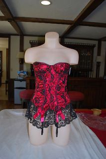 fredericks of hollywood red and lace bustier size 36