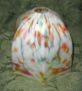 vintage art deco czech end of day glass shade time