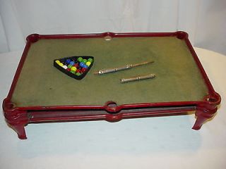 Tin Toy Pool Billiard Table w/accessories   Antique & Vintage Child 