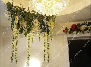   Artificial Silk Wisteria Fake Flower Vine Wedding Decor Garden Plant
