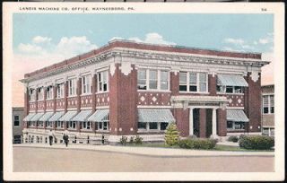 WAYNESBORO PA Landis Machine Company Office Vintage Town View Postcard 