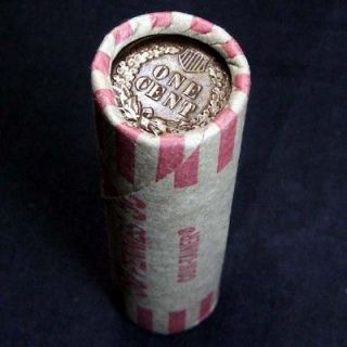 WHEAT ROLL WITH INDIAN HEAD CENTS SHOWING ON BOTH ENDS (50 Coins Total 