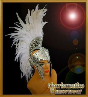 CHARISMATICO White Swan CABARET DRAG QUEEN DANCE Feather MOhawk Glass 