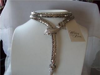 vintage whiting davis silver snake belt necklace signed time left
