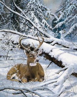   DEER TRACKERS  by Artist Jack Paluh   Whitetail Deer Hunting Print