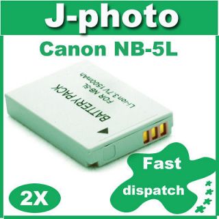 2X NB 5L Battery for CANON PowerShot SX220 SX230 HS SX200 SX210 IS 