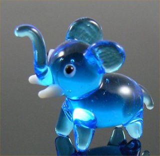 Newly listed Elephant Miniature Glass figurine Pacaderm African Blue
