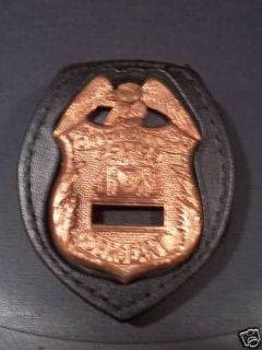 nypd sergeant style badge cut out leather belt clip time