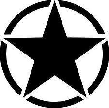 WILLYS JEEP ARMY STAR ANY SIZE OR COLOR CUSTOM CUT VINYL DECAL 