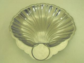 Vintage Large Silverplate Sea Clam Shell Candy Dish Fruit Bowl 11 