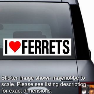 love heart ferrets window sticker bumper 
