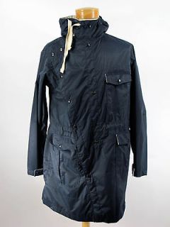 engineered garments navy nylon coat with hood