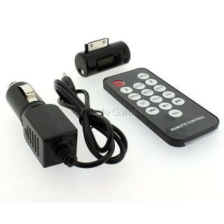 Newly listed New FM Transmitter + Car Charger + Remote For iPhone 4 4S 
