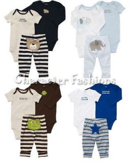 CARTERS 3 Piece Bodysuit Set Size 3 6 9 12 18 24 Months Boys Infant 