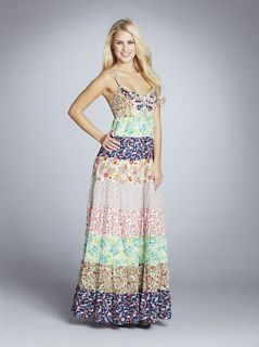 Rene Derhy Mamelle Maxi Dress Boho Hobo Floral Print S1 10163 M 10 12 