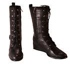 Michael by Michael Kors Woodley Womens Black Leather Combat Boots 