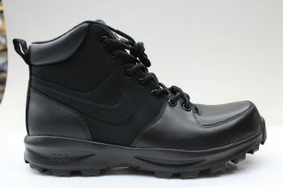 Nike Manoa ACG Black Leather & Canvas Mens Authentic Waterproof Boots 