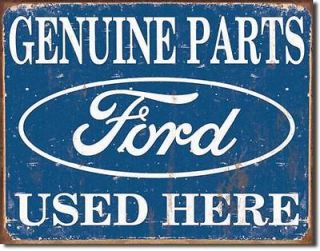 vintage replica tin metal sign billboards ford genuine parts used