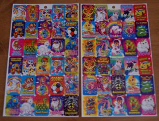 lisa frank 2 large sheets reward school stickers one day