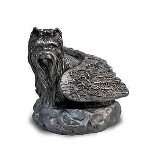 pewter angel yorkie yorkshire terrier figurine statue time left $
