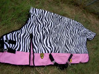   Waterpoof Winter Horse SHEET Blanket Pink Zebra Light Wgt 78 5552