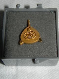 vintage twa 10 year service pin with original box time