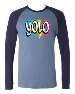 YOLO You Only Live Once Paint Splash Neon Colorful Carpe Diem Baseball 