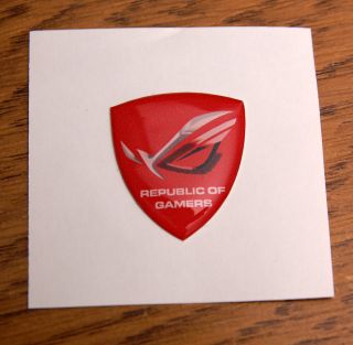 asus republic of gamers sticker with resin 3d dome red