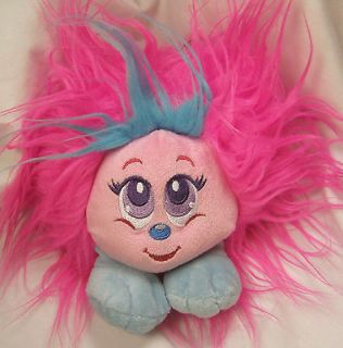 EUC Shnooks Tweeki Plush 7 Long Pink Blue Hair Stuffed Animal