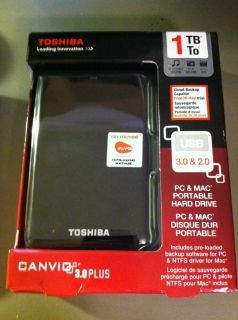 Toshiba Canvio 3 0 1 TB External 5400 RPM HDTC610XK3B1 Hard Drive NEW 