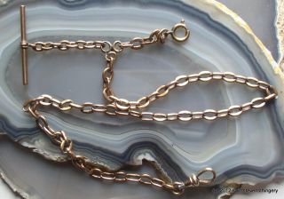 Antique Gold Filled 15 1 2 Pocket Watch Chain T Bar and Fob Extender 