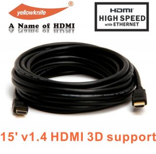 15FT 4.6M GOLD HDMI V1.4 Cable 1080p 3D Super High speed 15 FT 4.6 