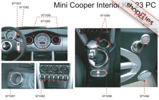 Mini Cooper Interior Kit 23 Pcs 2001 2004