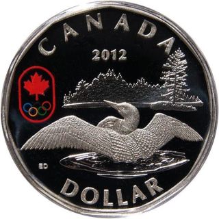 Canada London 2012 Olympics Lucky Loonie $1 Fine Silver Coin