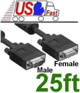 25ft long SVGA VGA Male Female Extension Monitor Video HDTV Cable Cord 
