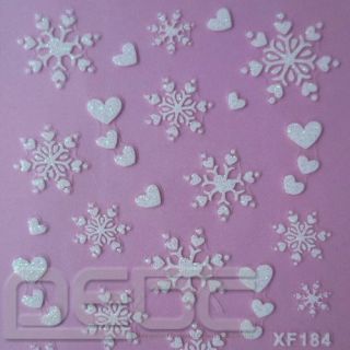 Christmas Xmas Wrap 3D Nail 26 Designs Art Stickers Foil Tips Decal 