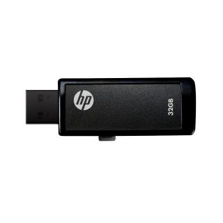 HP 32GB USB Flash Drive v255w, Capless, Retractable BLACK NEW