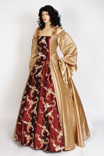 renaissance dress no 34 gold and burgundy size xl renaissance style 