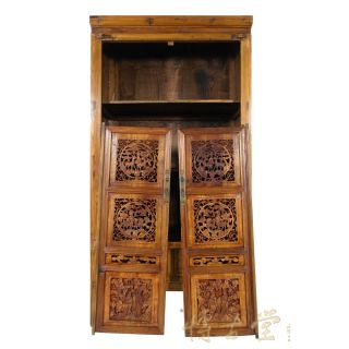 Chinese Antique Open Carved Cabinet/armoire 26P39