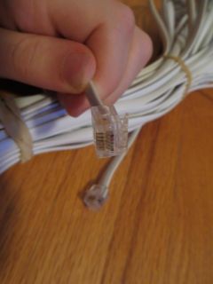 50 ft Long Telephone Cable Line Cord White