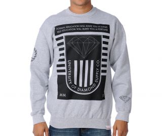 Diamond Supply Co. University 2 Crewneck Sweatshirt Grey Black 